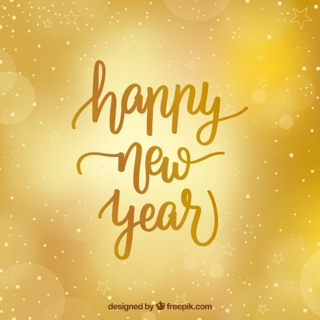 Golden new year background with blurred style