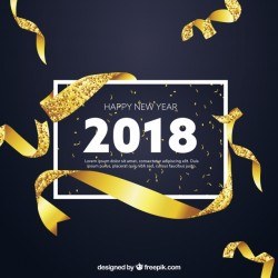 Golden new year background with realistic style