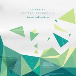 Green background with geometric shapes