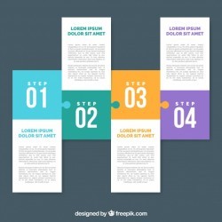 Infographic steps with puzzle style