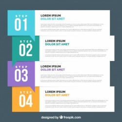 Infographic steps with talking bublbes