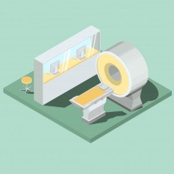 Medical MRI scanner isometric projector