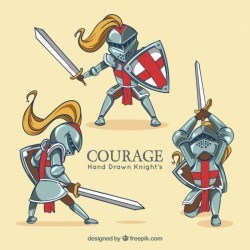 Medieval warrior at different poses