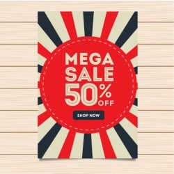 Modern Mega Sale Banner And Flyer Illustration