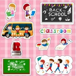 Sticker design for students and school items