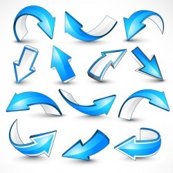 Blue shiny arrow vector