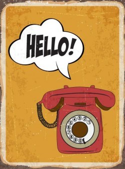 Retro background with telephone vectors
