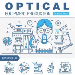 Optical laboratory thin line vector material 04