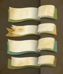 Paper banner vintage vector design 03