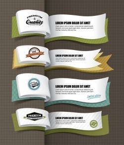 Paper banner vintage vector design 02