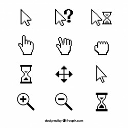 Black and white cursor collection