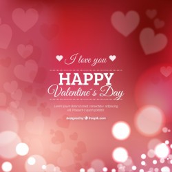 Blurred valentine’s day background with hearts