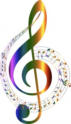 Chromatic Musical Notes Typography No Background Icons PNG