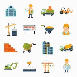 Construction Icons Flat