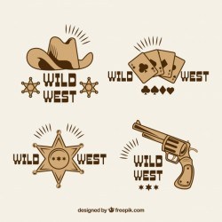 Cowboy label and badge collection