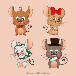 Cute cartoon mice collection