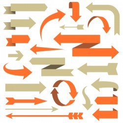 Different ribbon with arrow vector