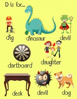 Different words for letter D