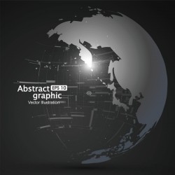 Earth and technology abstract vector
