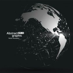 Earth and technology abstract vector