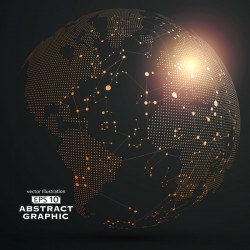 Earth and technology abstract vector