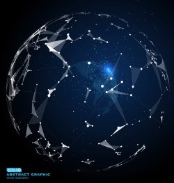 Earth and technology abstract vector