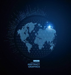 Earth and technology abstract vector