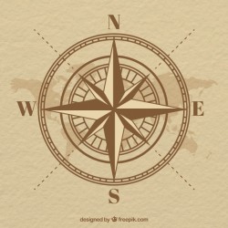 Flat map compass background