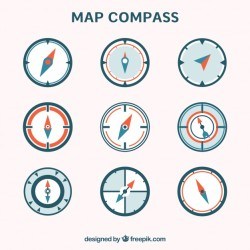 Flat map compass collection
