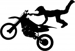 Motocross Bike Aerial Stunt Silhouette Icons PNG