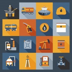 Oil Industry Icons Flat