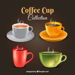 Realistic coffee cup collection