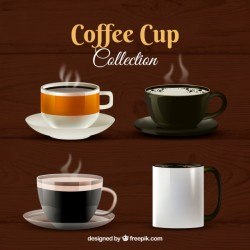 Realistic coffee cup collection