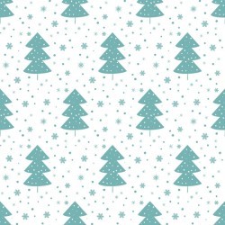 Snowflake with christmas tree vector seamless pattern
