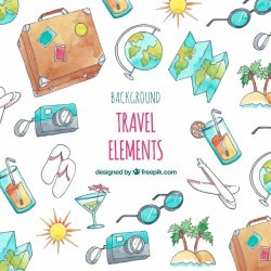 Summer travel elements background