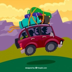 Travel background in hand drawn style
