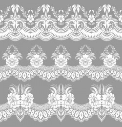 White lace seamless pattern vectors