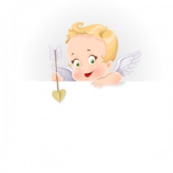 Cute cupid baby with paper background vector