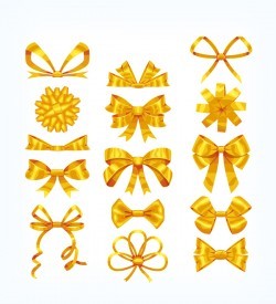 Different golden bow vector