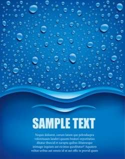 Blue drops with blue text background vector