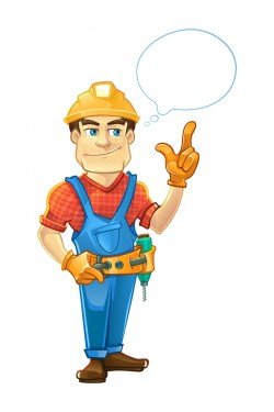 Cartoon construction worker vector material 07