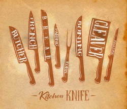 Kitchen knife poster template vector 06