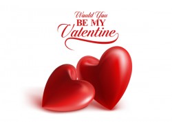Red heart valentine cards with white background vector 01
