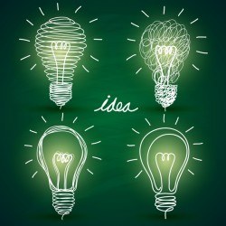 Lightbulb with ideas infographics vector template 13