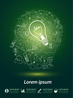 Head with idea infographic vectors 01