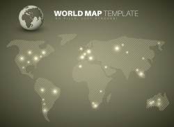 Infographic world map pie charts brown vector 01