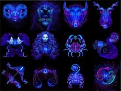 Shing blue zodiac sign vector