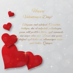 Valentine day cards for you text with red heart vectors template