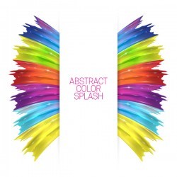 White background and abstract color splash vector material 17