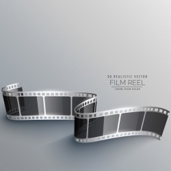 Film reel 3D realistic vector background 02
